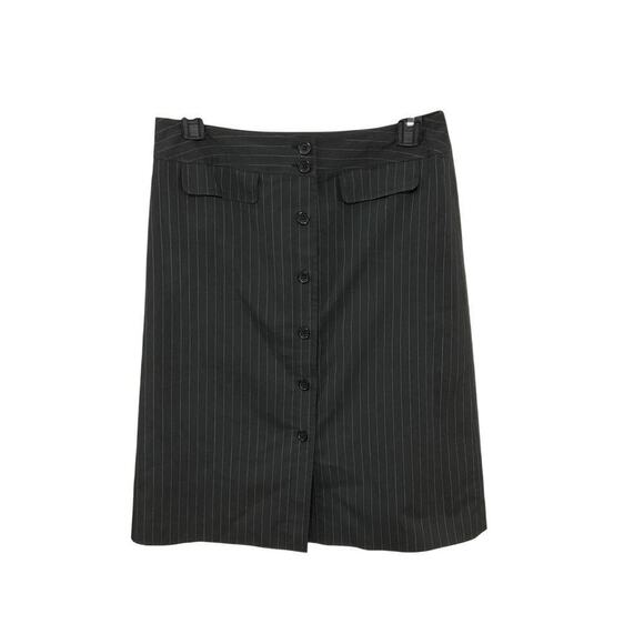 LOFT Dresses & Skirts - VTG 90s Loft Pinstripe Skirt A-Line Knee Length Button Front Size 4 Small